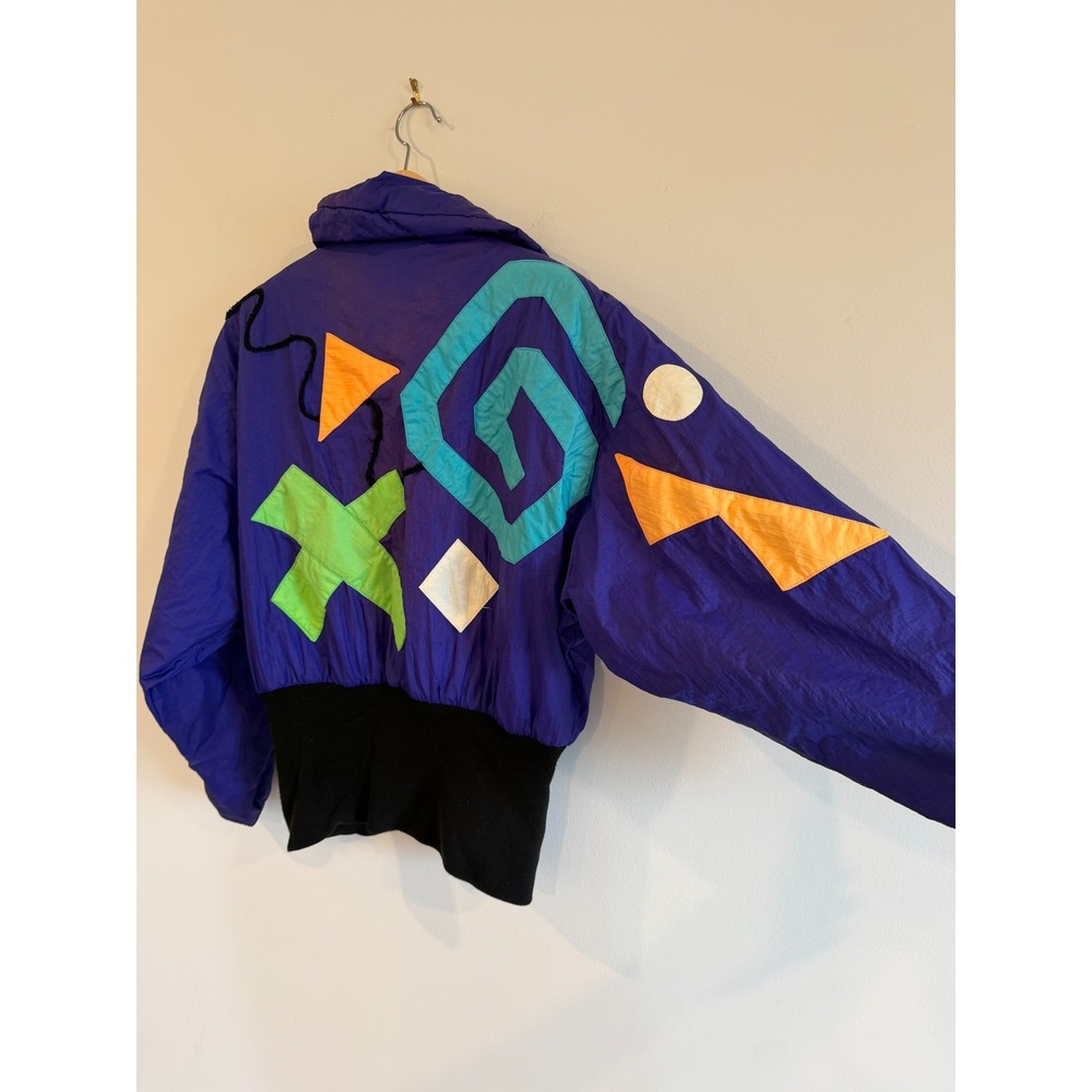 Vintage 90s Obermeyer Ladies 10 Purple Ski Jacket Winter Neon Retro